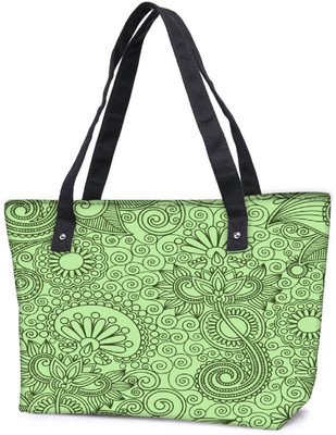 

Snoogg Pack Of 2 Fabric Pattern Light Green Combo Tote Shopping Grocery Bag With Coin Pencil Purse Shoulder Bag(Multicolor, 5 L)