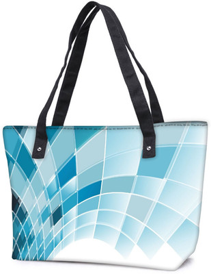 

Snoogg Pack Of 2 Blue Squares Abstract Combo Tote Shopping Grocery Bag With Coin Pencil Purse Shoulder Bag(Multicolor, 5 L)