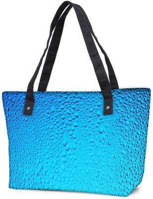 

Snoogg Pack Of 2 Blue Water Drops Combo Tote Shopping Grocery Bag With Coin Pencil Purse Shoulder Bag(Multicolor, 15 L)