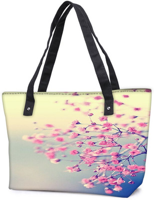 

Snoogg Pack Of 2 Pink Flowers Serene Combo Tote Shopping Grocery Bag With Coin Pencil Purse Shoulder Bag(Multicolor, 15 L)