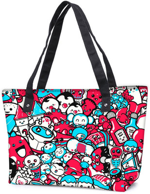

Snoogg Pack Of 2 Cute Characters Combo Tote Shopping Grocery Bag With Coin Pencil Purse Shoulder Bag(Multicolor, 5 L)