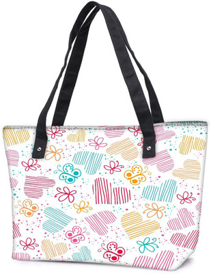 

Snoogg Pack Of 2 Multicolor Hearts And Butterflies Combo Tote Shopping Grocery Bag With Coin Pencil Purse Shoulder Bag(Multicolor, 15 L)