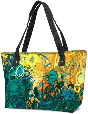 

Snoogg Pack Of 2 Scribble Art Combo Tote Shopping Grocery Bag With Coin Pencil Purse Shoulder Bag(Multicolor, 15 L)