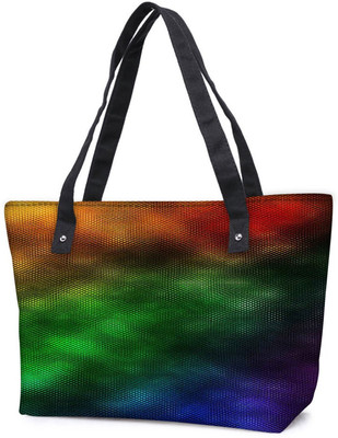 

Snoogg Pack Of 2 Rainbow Rain 2440 Combo Tote Shopping Grocery Bag With Coin Pencil Purse Shoulder Bag(Multicolor, 15 L)