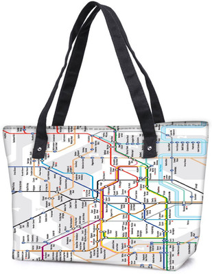 

Snoogg Pack Of 2 London Tube Map Combo Tote Shopping Grocery Bag With Coin Pencil Purse Shoulder Bag(Multicolor, 15 L)