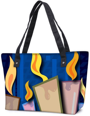 

Snoogg Pack Of 2 Candles Light 2454 Combo Tote Shopping Grocery Bag With Coin Pencil Purse Shoulder Bag(Multicolor, 15 L)