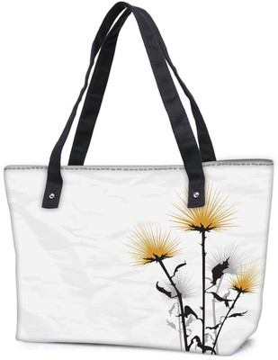

Snoogg Pack Of 2 Simple Text White Combo Tote Shopping Grocery Bag With Coin Pencil Purse Shoulder Bag(Multicolor, 5 L)