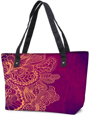 

Snoogg Pack Of 2 Decorative Element Border Abstract Invitation Card Template Wave Design Combo Tote Shopping Grocery Bag With Coin Pencil Purse Shoulder Bag(Multicolor, 15 L)