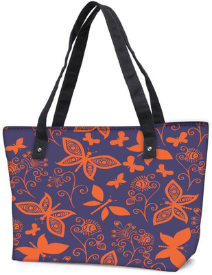 

Snoogg Pack Of 2 Orange Butterflies In Purple Pattern Combo Tote Shopping Grocery Bag With Coin Pencil Purse Shoulder Bag(Multicolor, 5 L)