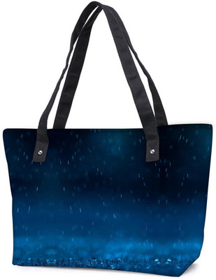 

Snoogg Pack Of 2 Blue Rain Combo Tote Shopping Grocery Bag With Coin Pencil Purse Shoulder Bag(Multicolor, 5 L)