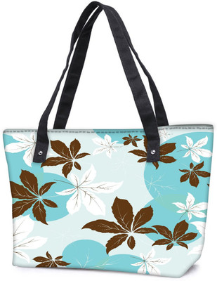 

Snoogg Pack Of 2 Abstract Leaves Pattern Combo Tote Shopping Grocery Bag With Coin Pencil Purse Shoulder Bag(Multicolor, 15 L)