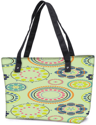 

Snoogg Pack Of 2 Green Floral Combo Tote Shopping Grocery Bag With Coin Pencil Purse Shoulder Bag(Multicolor, 15 L)