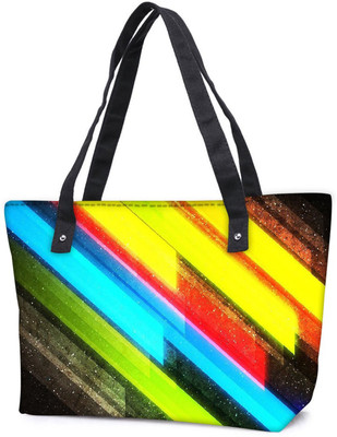 

Snoogg Pack Of 2 Colourful Lightning Combo Tote Shopping Grocery Bag With Coin Pencil Purse Shoulder Bag(Multicolor, 15 L)