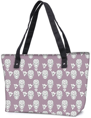 

Snoogg Pack Of 2 Skull Purple Pattern Combo Tote Shopping Grocery Bag With Coin Pencil Purse Shoulder Bag(Multicolor, 15 L)