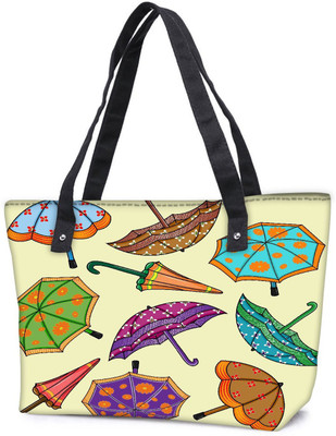 

Snoogg Pack Of 2 Abstract Rainy Season Background With Umbrellas Combo Tote Shopping Grocery Bag With Coin Pencil Purse Shoulder Bag(Multicolor, 5 L)