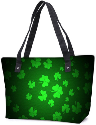 

Snoogg Pack Of 2 Clovers Holiday Combo Tote Shopping Grocery Bag With Coin Pencil Purse Shoulder Bag(Multicolor, 15 L)
