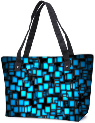 

Snoogg Pack Of 2 Blue Blocks Design Combo Tote Shopping Grocery Bag With Coin Pencil Purse Shoulder Bag(Multicolor, 15 L)