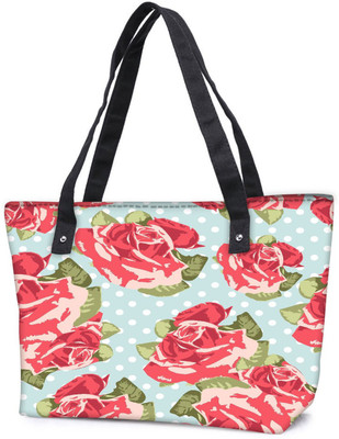 

Snoogg Pack Of 2 Beautiful Seamless Rose Pattern With Blue Polka Dot Background Combo Tote Shopping Grocery Bag With Coin Pencil Purse Shoulder Bag(Multicolor, 5 L)