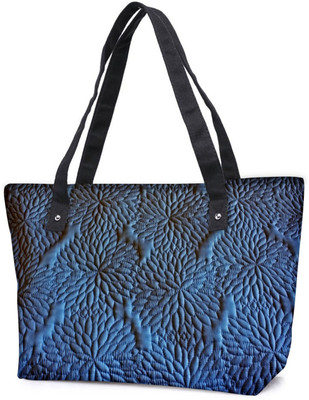 

Snoogg Pack Of 2 Abstract Floral Blue Pattern Combo Tote Shopping Grocery Bag With Coin Pencil Purse Shoulder Bag(Multicolor, 15 L)