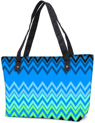 

Snoogg Pack Of 2 Wave Patterns Blues Combo Tote Shopping Grocery Bag With Coin Pencil Purse Shoulder Bag(Multicolor, 5 L)