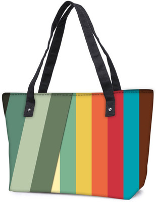 

Snoogg Pack Of 2 Slant Multi Color Combo Tote Shopping Grocery Bag With Coin Pencil Purse Shoulder Bag(Multicolor, 5 L)