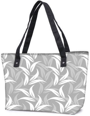 

Snoogg Pack Of 2 White And Grey Leaves Combo Tote Shopping Grocery Bag With Coin Pencil Purse Shoulder Bag(Multicolor, 15 L)