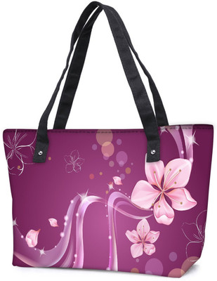 

Snoogg Pack Of 2 Abstract Flower Combo Tote Shopping Grocery Bag With Coin Pencil Purse Shoulder Bag(Multicolor, 15 L)