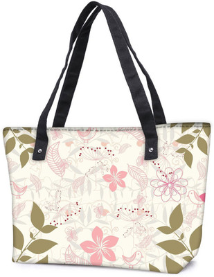 

Snoogg Pack Of 2 Green Leaf White Pattern Combo Tote Shopping Grocery Bag With Coin Pencil Purse Shoulder Bag(Multicolor, 15 L)