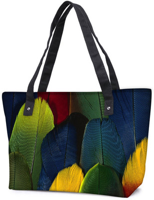 

Snoogg Pack Of 2 Colorful Feathers Combo Tote Shopping Grocery Bag With Coin Pencil Purse Shoulder Bag(Multicolor, 5 L)