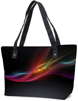 

Snoogg Pack Of 2 Black Background Design Combo Tote Shopping Grocery Bag With Coin Pencil Purse Shoulder Bag(Multicolor, 5 L)