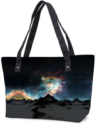 

Snoogg Pack Of 2 Aurora Galaxy Combo Tote Shopping Grocery Bag With Coin Pencil Purse Shoulder Bag(Multicolor, 15 L)