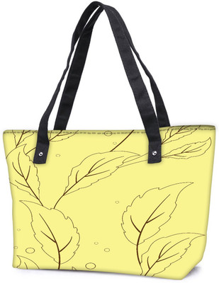 

Snoogg Pack Of 2 Cream Yellow Leaves Combo Tote Shopping Grocery Bag With Coin Pencil Purse Shoulder Bag(Multicolor, 15 L)