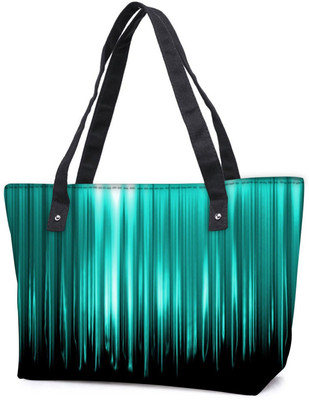 

Snoogg Pack Of 2 Cyan Rays Combo Tote Shopping Grocery Bag With Coin Pencil Purse Shoulder Bag(Multicolor, 5 L)