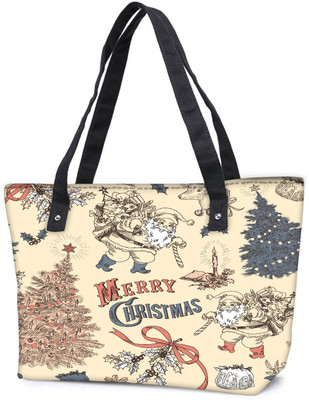

Snoogg Pack Of 2 Merry Christmas Skin Combo Tote Shopping Grocery Bag With Coin Pencil Purse Shoulder Bag(Multicolor, 5 L)