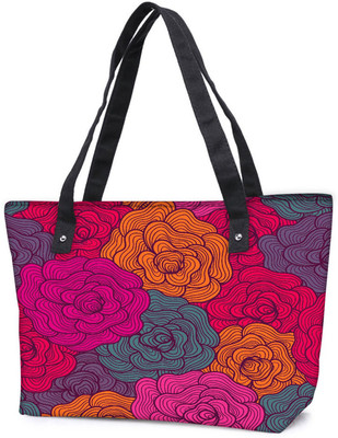

Snoogg Pack Of 2 Seamless Hand Drawn Waves Texture Combo Tote Shopping Grocery Bag With Coin Pencil Purse Shoulder Bag(Multicolor, 15 L)