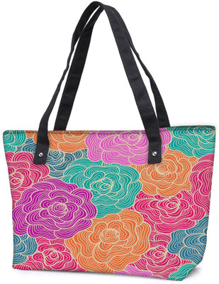 

Snoogg Pack Of 2 Seamless Hand Drawn Waves Texture Combo Tote Shopping Grocery Bag With Coin Pencil Purse Shoulder Bag(Multicolor, 5 L)