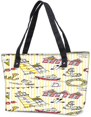 

Snoogg Pack Of 2 Yellow Beach Side Combo Tote Shopping Grocery Bag With Coin Pencil Purse Shoulder Bag(Multicolor, 5 L)