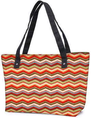 

Snoogg Pack Of 2 Waves Pattern Reddish 2525 Combo Tote Shopping Grocery Bag With Coin Pencil Purse Shoulder Bag(Multicolor, 15 L)