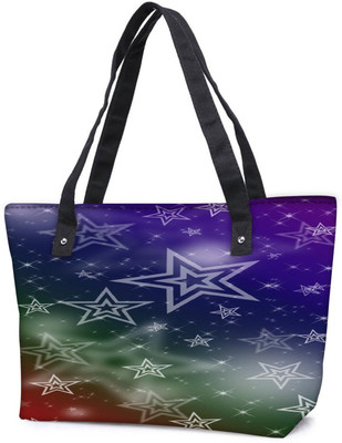 

Snoogg Pack Of 2 White Stars 2378 Combo Tote Shopping Grocery Bag With Coin Pencil Purse Shoulder Bag(Multicolor, 5 L)