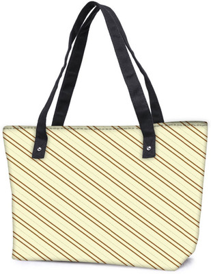 

Snoogg Pack Of 2 Brown Strip Cream Pattern Combo Tote Shopping Grocery Bag With Coin Pencil Purse Shoulder Bag(Multicolor, 15 L)