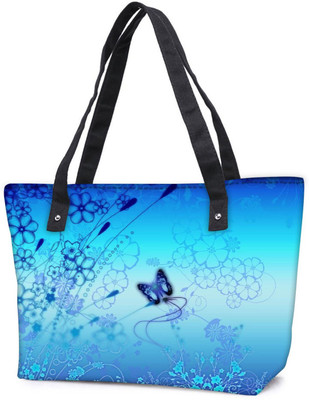 

Snoogg Pack Of 2 Blue Buttefly And Flowers 2593 Combo Tote Shopping Grocery Bag With Coin Pencil Purse Shoulder Bag(Multicolor, 15 L)