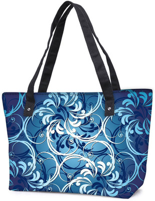 

Snoogg Pack Of 2 Abstract Blue Pattern Combo Tote Shopping Grocery Bag With Coin Pencil Purse Shoulder Bag(Multicolor, 15 L)
