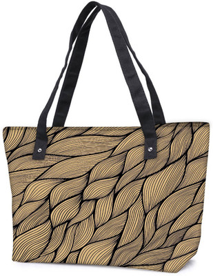 

Snoogg Pack Of 2 Cream Leaves Pattern Combo Tote Shopping Grocery Bag With Coin Pencil Purse Shoulder Bag(Multicolor, 15 L)