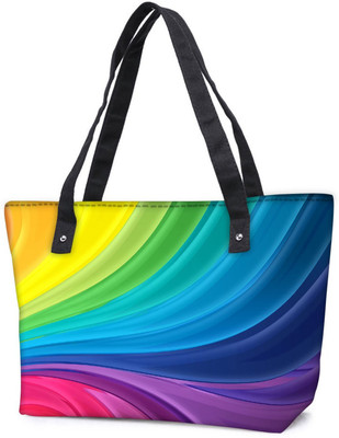 

Snoogg Pack Of 2 Abstract Rainbow Flow Combo Tote Shopping Grocery Bag With Coin Pencil Purse Shoulder Bag(Multicolor, 5 L)