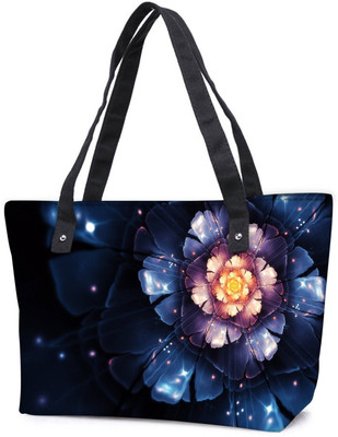 

Snoogg Pack Of 2 Beautiful Blue Flower Combo Tote Shopping Grocery Bag With Coin Pencil Purse Shoulder Bag(Multicolor, 5 L)
