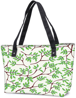 

Snoogg Pack Of 2 Green Leaves Pattern Cream Combo Tote Shopping Grocery Bag With Coin Pencil Purse Shoulder Bag(Multicolor, 15 L)