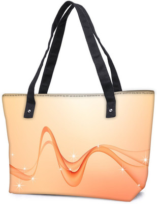 

Snoogg Pack Of 2 Abstract Orange Waves Combo Tote Shopping Grocery Bag With Coin Pencil Purse Shoulder Bag(Multicolor, 15 L)