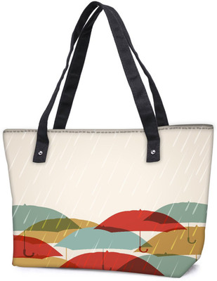 

Snoogg Pack Of 2 Abstract Rainy Season Background Combo Tote Shopping Grocery Bag With Coin Pencil Purse Shoulder Bag(Multicolor, 5 L)