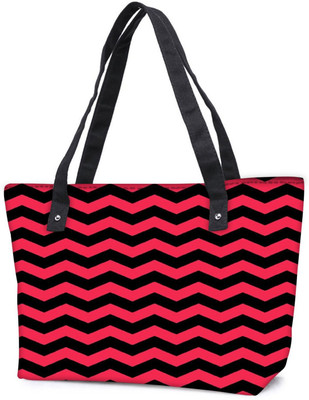 

Snoogg Pack Of 2 Black And Pink Waves 2568 Combo Tote Shopping Grocery Bag With Coin Pencil Purse Shoulder Bag(Multicolor, 15 L)