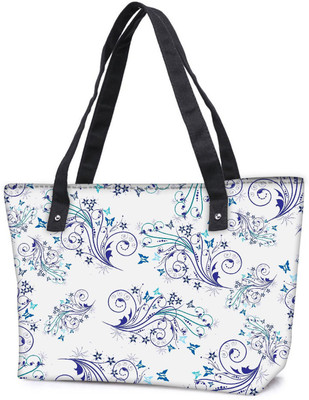 

Snoogg Pack Of 2 Blue Pattern Design Combo Tote Shopping Grocery Bag With Coin Pencil Purse Shoulder Bag(Multicolor, 15 L)